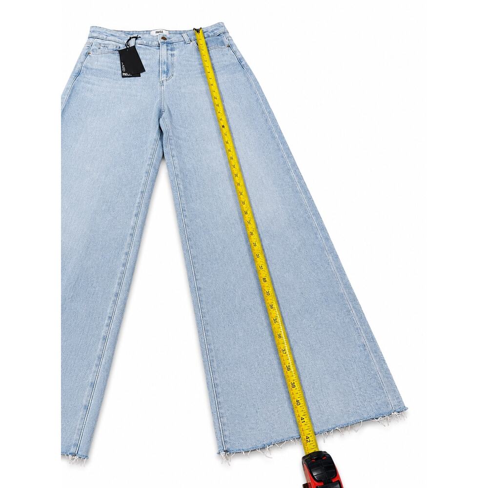 NWT PAIGE Anessa 31 High Rise Wide Leg Jeans Suki Distressed Raw Hem Luxury 31 - Picture 12 of 14